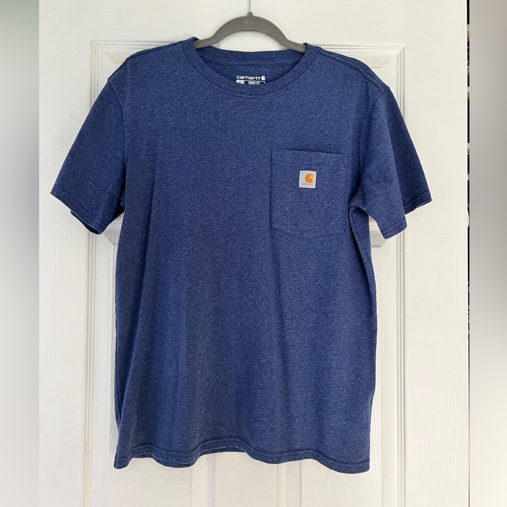 EUC Women’s Carhartt loose fit T-shirt - blue, large